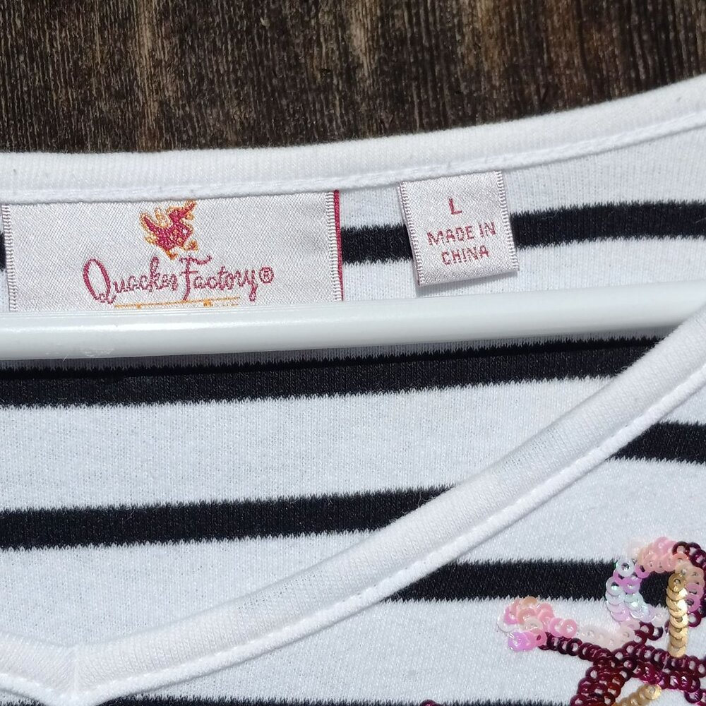Quacker Factory Tunic Nautical Sequin Anchors V N… - image 4